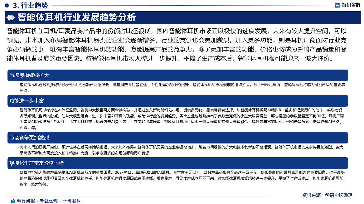 及市场竞争格局分析报告（智研咨询发布）尊龙凯时网站中国智能体耳机行业发展现状(图4)